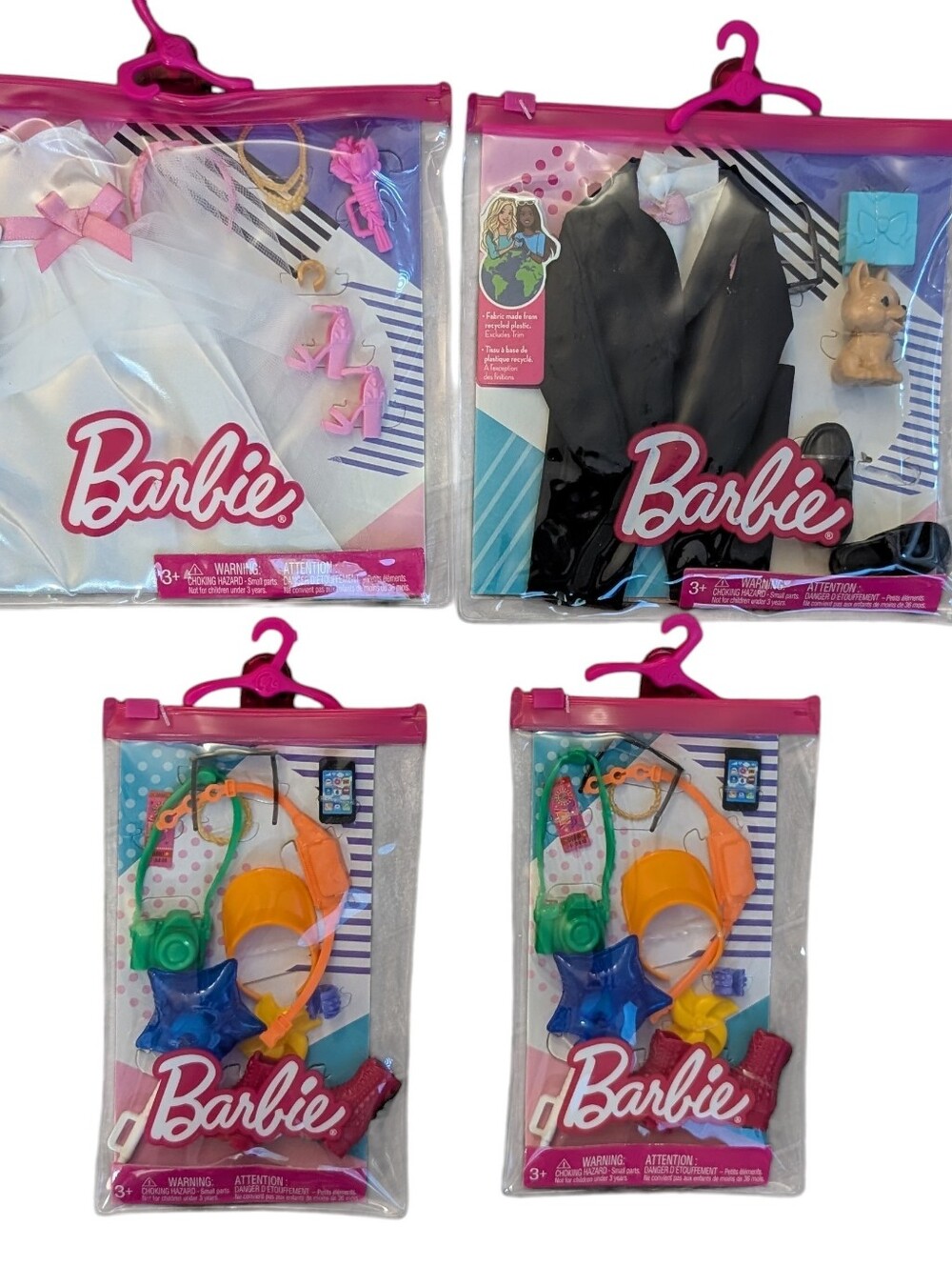 Barbie and Ken Fashion Wedding Clothes With 2 Vacation Outfits Brand New